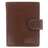 Cognac Brown Leather RFID Wallet for 11-15 Cards with Coin Pocket and 3 ID Windows