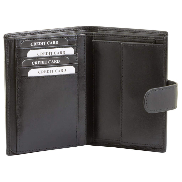 RFID blocking wallet - vertical (shiny black)