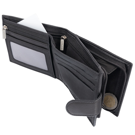 4 Card RFID Mens Wallet with Zipped Note Section 