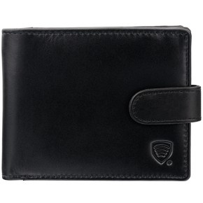 Mens RFID Blocking Coin Wallet With Snap Closure (Black)