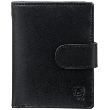 Black Leather RFID Wallet for 5-10 Cards with Zipped Coin Pocket and Zipped Note Section