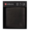 Black Leather RFID Wallet for 6 Cards with Coin Pocket and ID Window - SMALL - SM-900GBL