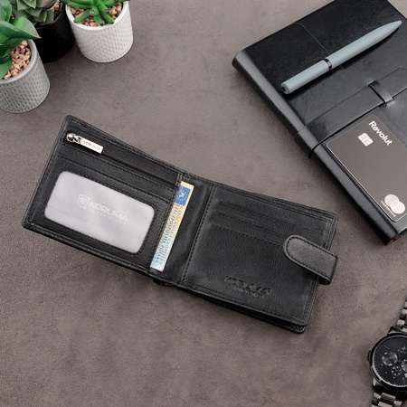 4 Card RFID Mens Wallet with Zipped Note Section 