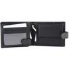 Black Leather RFID Wallet for 8-12 Cards with Coin Pocket and 3 ID Windows - SM-905GBL