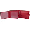 Red Leather RFID Wallet for 8-12 Cards with Coin Pocket and 3 ID Windows