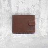 Cognac Brown Leather RFID Wallet for 8-12 Cards with Coin Pocket and 3 ID Windows