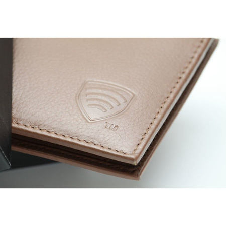 SMALL RFID BLOCKING BILLFOLD WALLET WITH ID WINDOW (TAN)