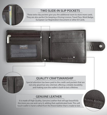 4 Card RFID Wallet with Zipped Note Section 