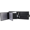 Black Leather RFID Wallet for 8-12 Cards with Coin Pocket and 3 ID Windows - SM-905GBL