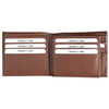 Tan Leather RFID Wallet for 14 Cards and ID – Single Billfold with Flap