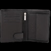 Black Leather RFID Wallet for 8-12 Cards with Coin Pocket and Hidden Note Section