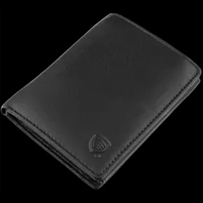 Black Leather RFID Wallet for 6-10 Cards with Zipped Coin Pocket and Hidden Note Section