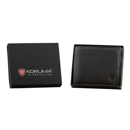 Black Leather RFID Wallet for 14 Cards and ID – Single Billfold with Flap