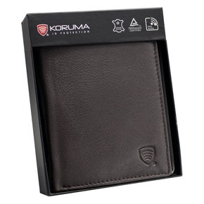 Brown Leather RFID Wallet for 8-12 Cards with Coin Pocket and Hidden Note Section