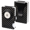Carbon Fiber Card Holder with Money Clip (up to 12 Cards) - BLACK