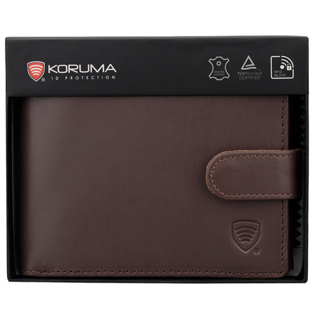 Brown Leather RFID Wallet for 8-12 Cards with Coin Pocket and 3 ID Windows - SM-905HBR