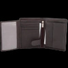 Brown Leather RFID Wallet for 8-12 Cards with Coin Pocket and Hidden Note Section