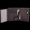 Brown Leather RFID Wallet for 6-10 Cards with Zipped Coin Pocket and Hidden Note Section