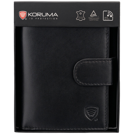 Black Leather RFID Wallet for 11-15 Cards with Coin Pocket and 3 ID Windows