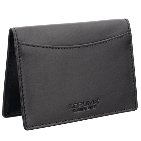 Slim leather wallet with RFID protection (black)