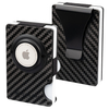 Carbon Fiber Card Holder with Money Clip (up to 12 Cards) - BLACK