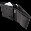 Black Leather RFID Wallet for 8-12 Cards with Coin Pocket and Hidden Note Section