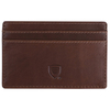 Cognac Brown Leather RFID Card Holder - 2 Card Slots - Note Section ID Window - Slim Wallet