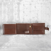 Cognac Brown Leather RFID Wallet for 8-12 Cards with Coin Pocket and 3 ID Windows