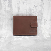 Cognac Brown Leather RFID Wallet for 8-12 Cards with Coin Pocket and 3 ID Windows