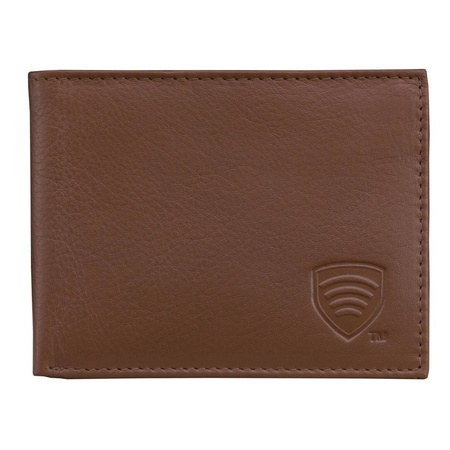 SMALL RFID BLOCKING BILLFOLD WALLET WITH ID WINDOW (TAN)