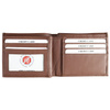 Tan Leather RFID Wallet for 14 Cards and ID – Single Billfold with Flap