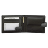 Black Leather RFID Wallet for 8-12 Cards with Coin Pocket and 3 ID Windows