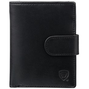 Black Leather RFID Wallet for 5-10 Cards with Zipped Coin Pocket and Zipped Note Section