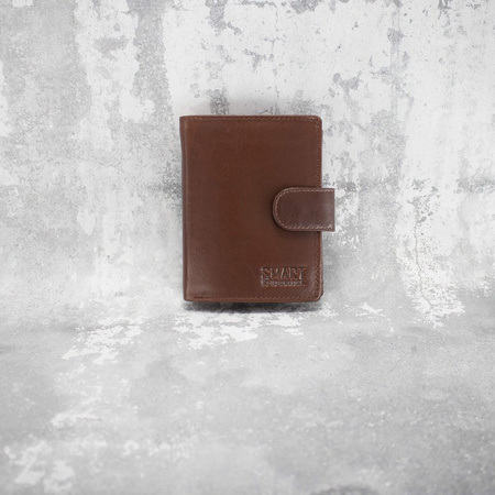 Cognac Brown Leather RFID Wallet for 11-15 Cards with Coin Pocket and 3 ID Windows