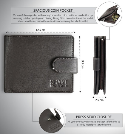 4 Card RFID Wallet with Zipped Note Section 
