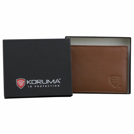 SMALL RFID BLOCKING BILLFOLD WALLET WITH ID WINDOW (TAN)