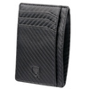 RFID Card Holder - 4 Card Slots - Note Section - ID Window - SLIM - Carbon Black