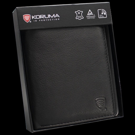 Black Leather RFID Wallet for 6-10 Cards with Zipped Coin Pocket and Hidden Note Section