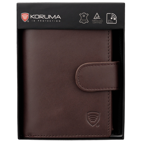 Brown Leather RFID Wallet for 11-15 Cards with Coin Pocket and 3 ID Windows